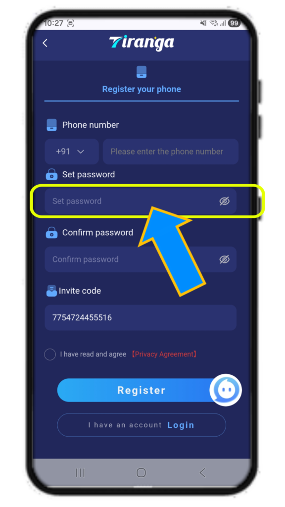 Tiranga Game register