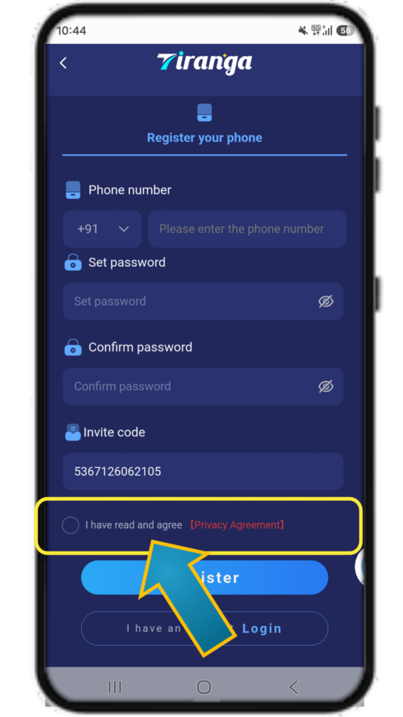 Tiranga Game app banner showing smartphone screen